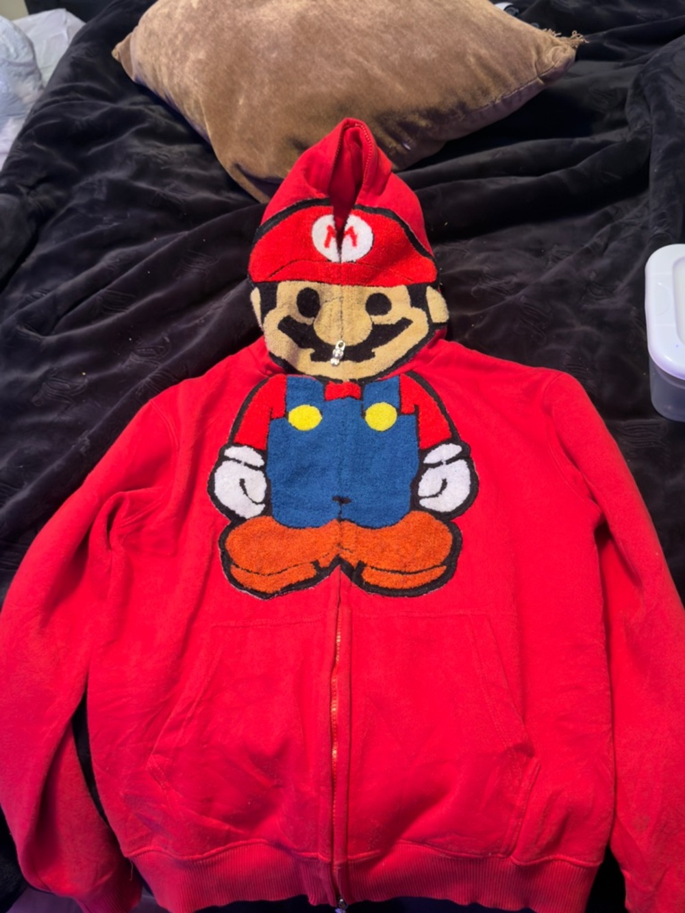 Bape Beige Black Blue Red Teddy Bear Zip-Up Jacket - Picture 2 of 2